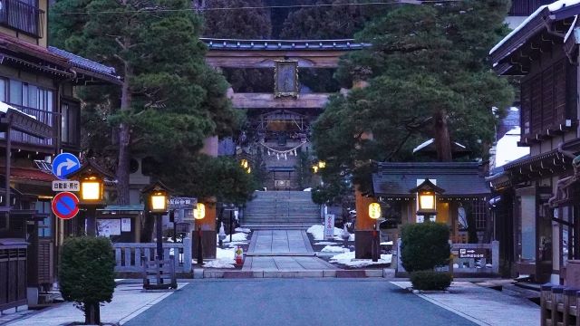Sakurayama-Hachimangu-Shrine-Nighttime-Takayama-Gifu-Japan