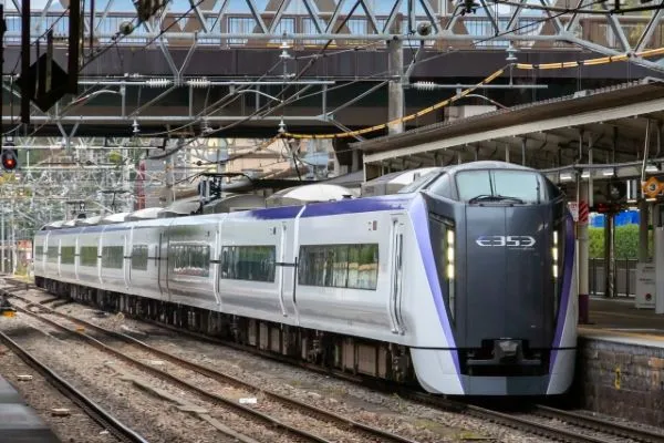 Super-Azusa-Limited-Express-Train-Kawaguchiko-Yamanashi-Japan