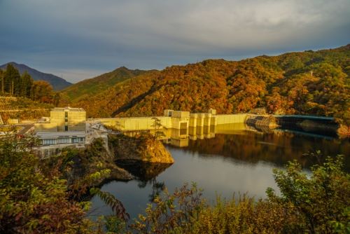 Yamba-Dam-from-Yamba-Viewing-Platform-Kawarayu-Onsen-Agatsuma-Gunma-Japan